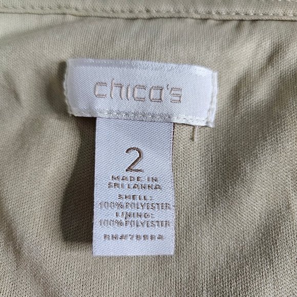 Chico's Women's Beige Lace Crochet Maxi Sleeveless Dress Size 2 - Picture 9 of 10